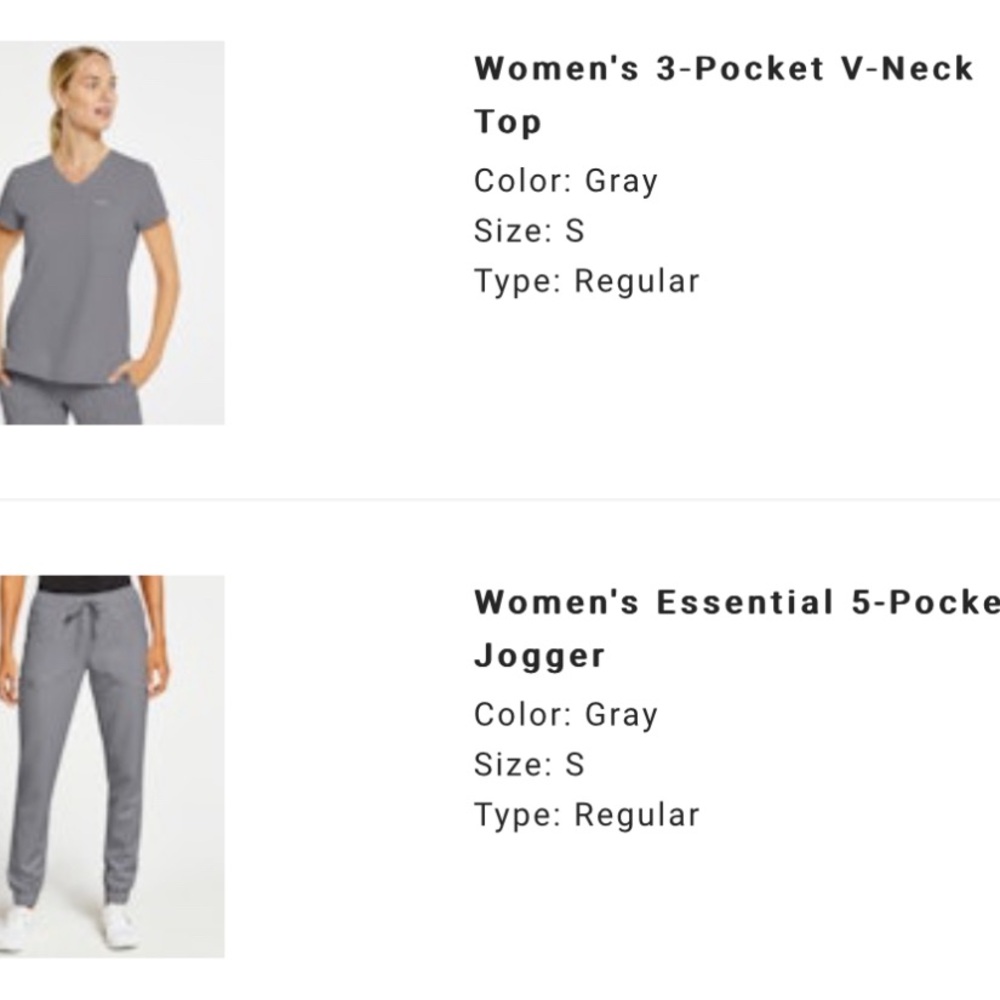 JAANUU Gray Scrub Set